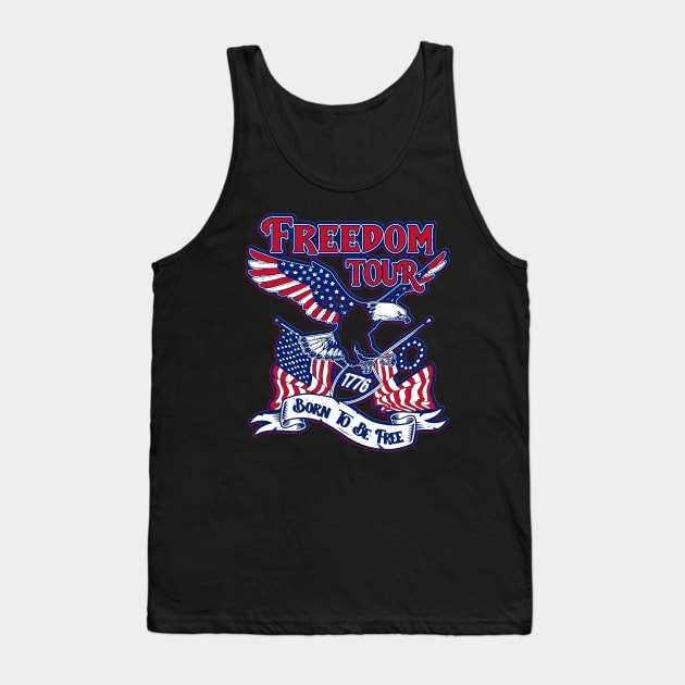 Patriotic Eagle American 4th Of July 1776 Freedom Born Free Tank Top by masterpiecesai